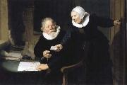 REMBRANDT Harmenszoon van Rijn The Shipbuilder Jan Rijksen and His Wife Griet Jans oil painting on canvas